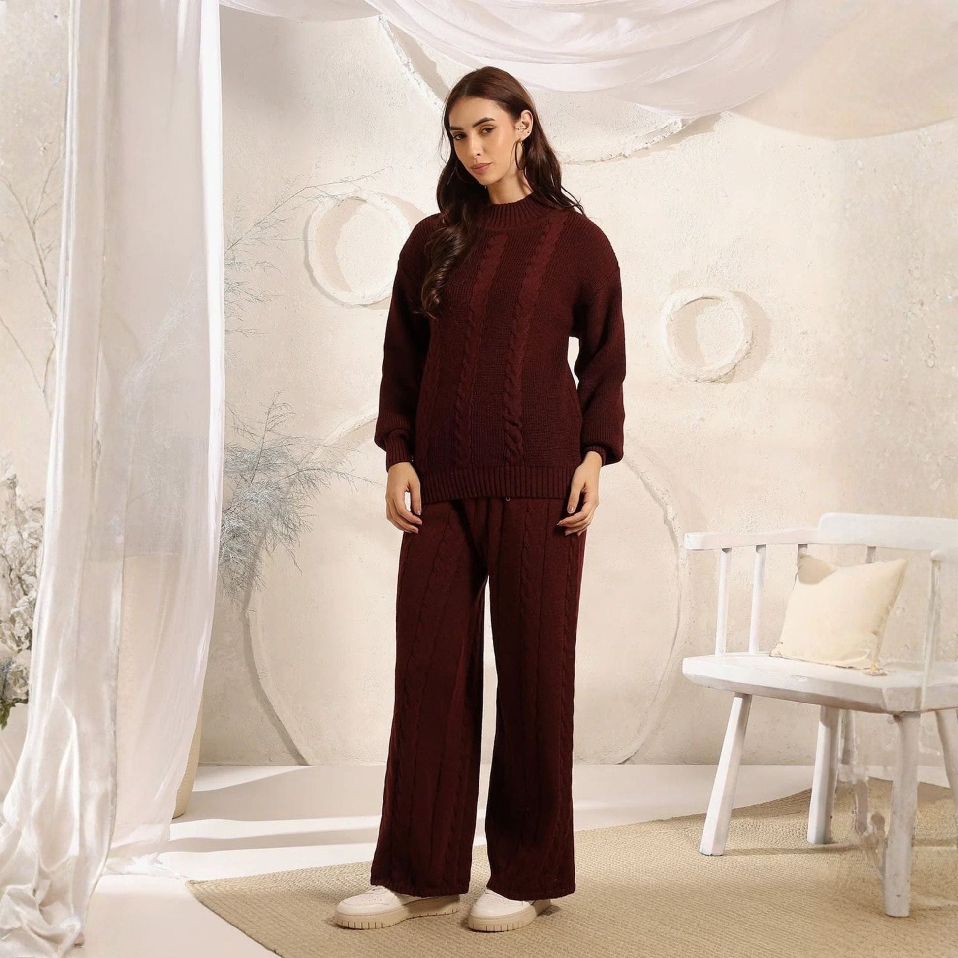 Knit Loungewear Set Bordeaux / XS